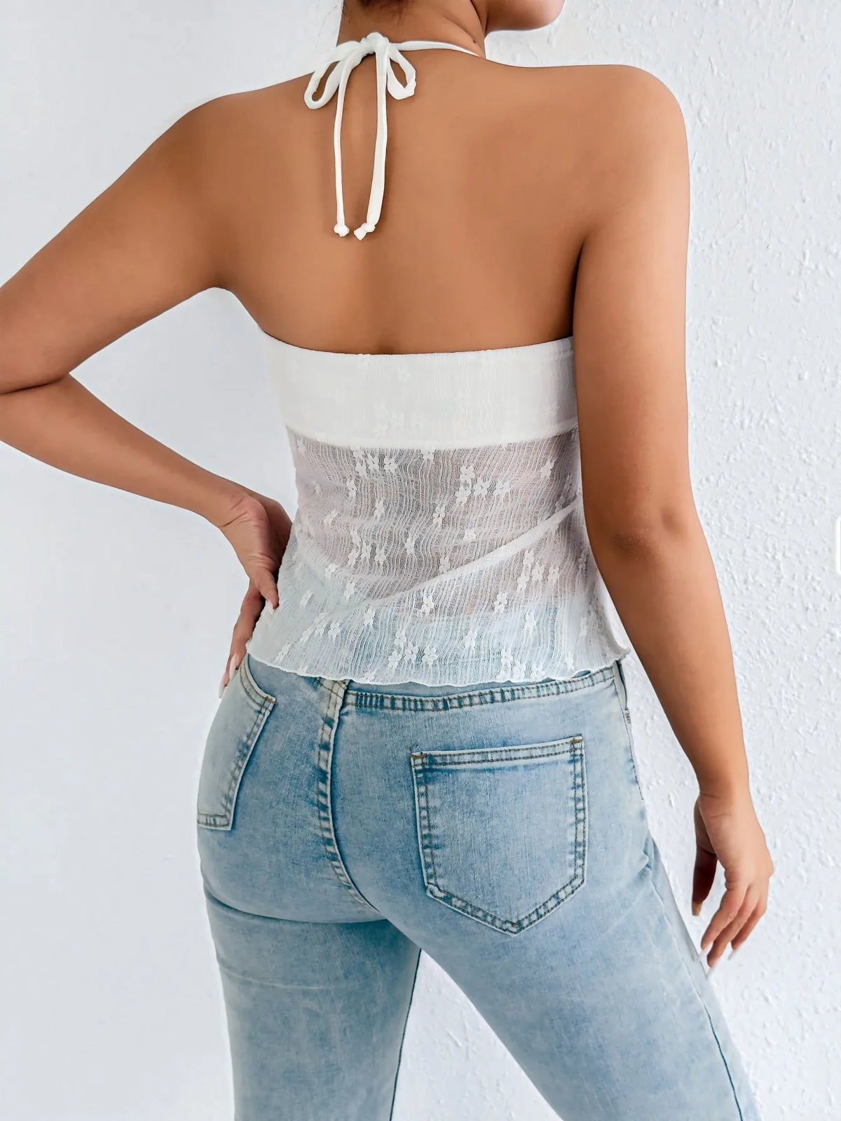 Low Neck Pleated Y2K Lace-up Cami Top