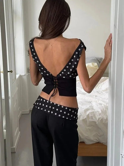 Polka Dot Off Shoulder Cami Top