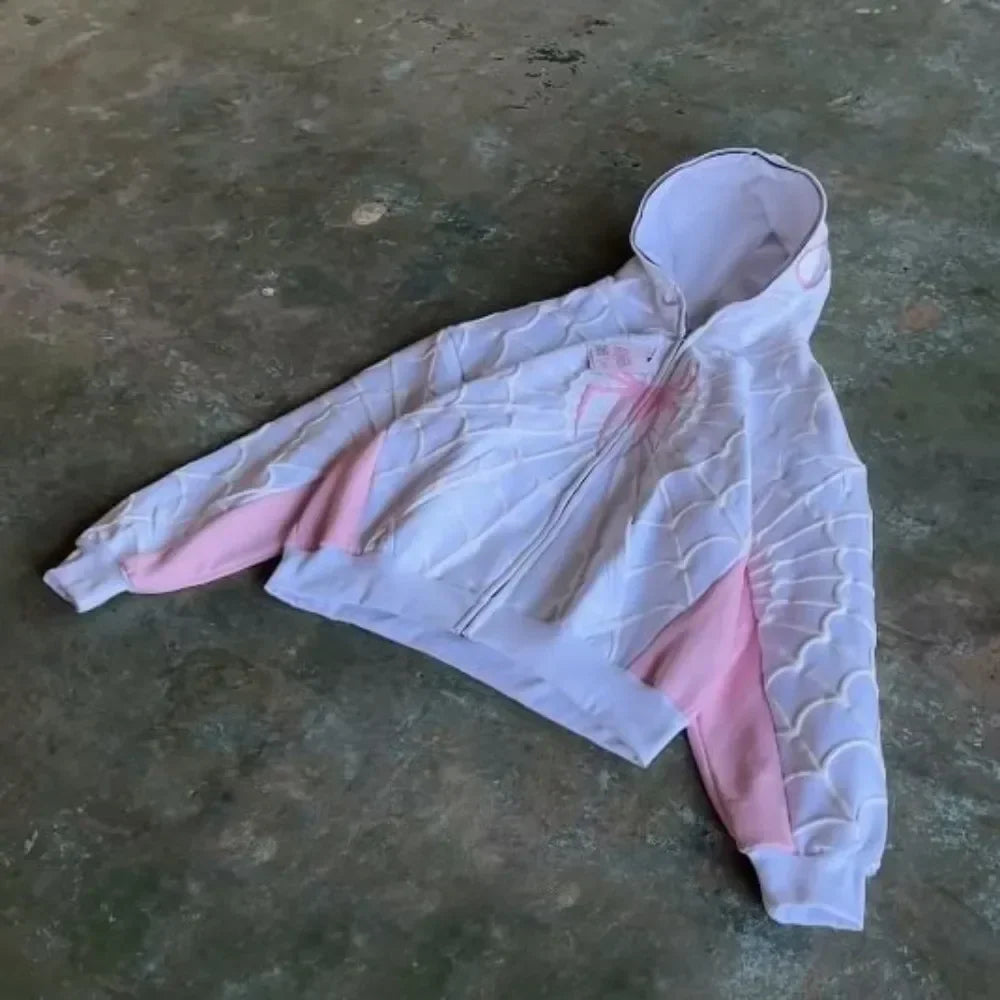 3D Spider Print Oversized Hoodie