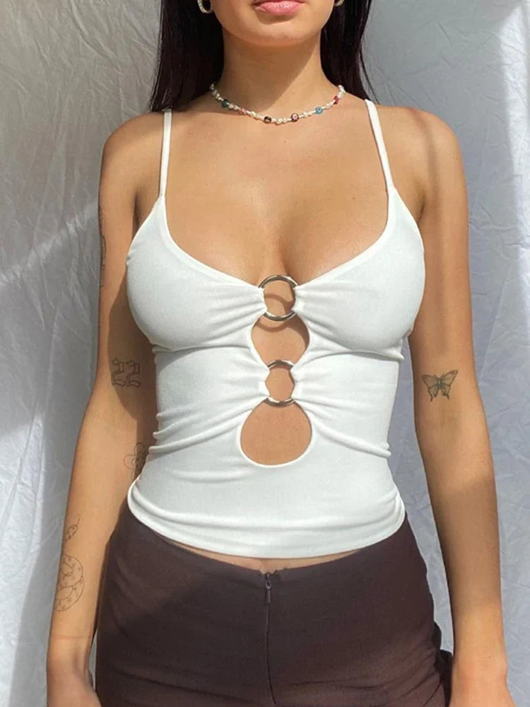 Casual Sleeveless Backless Hollow Out Cami Top