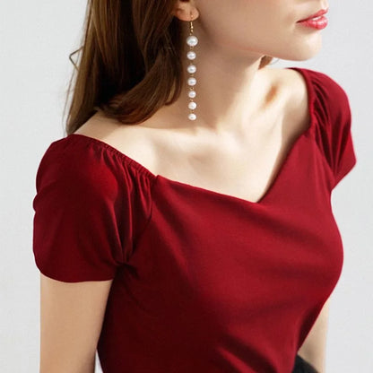 Fashion Women Spring Summer Style Cotton Blouses Shirts Women Casual Short Sleeve V-Neck Solid Loose Blouses Women Tops DF3492