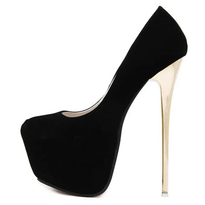 Club Black High Heel Waterproof Stripper Flock High Heel