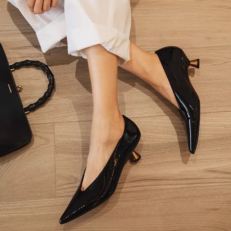 Highs Pointed Shal Summer Fashion Party Dress Women Shoes Low Heel Pumps
