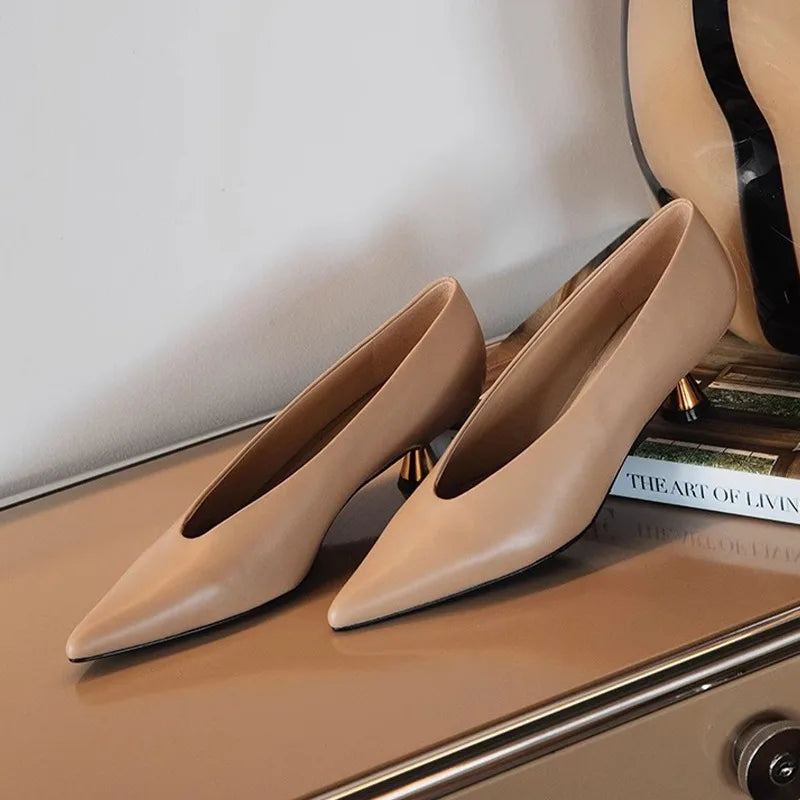Highs Pointed Shal Summer Fashion Party Dress Women Shoes Low Heel Pumps