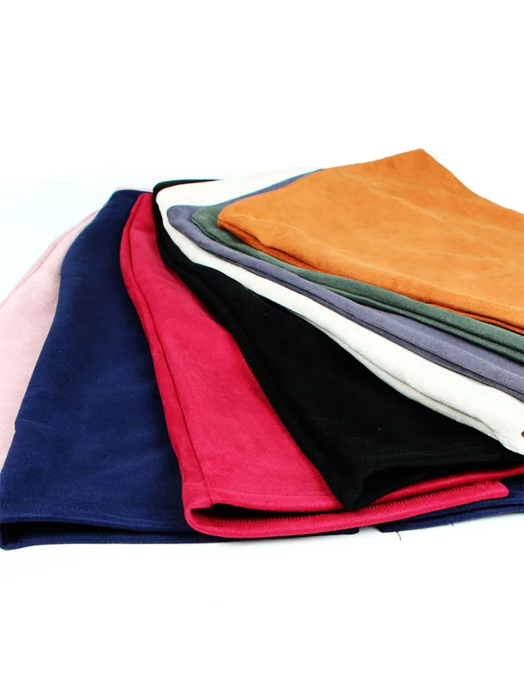 Sexy Multi Color Suede Midi Pencil Skirt Women 2025 Fashion Elastic High Waist Office Lady Bodycon Skirts Saias
