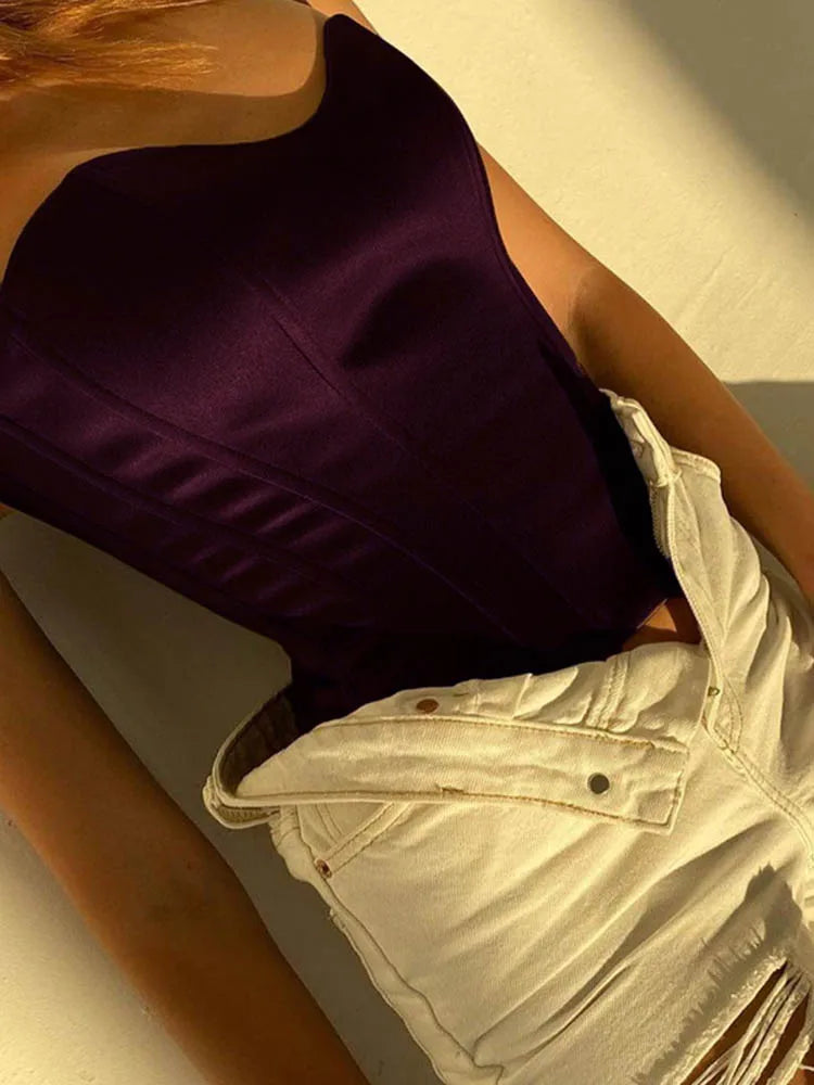 Sexy Women Tube Tops Solid Sleeveless Slim Skinny Corset Cropped Top 2025 Summer Casual Elegant Female Strapless Vest