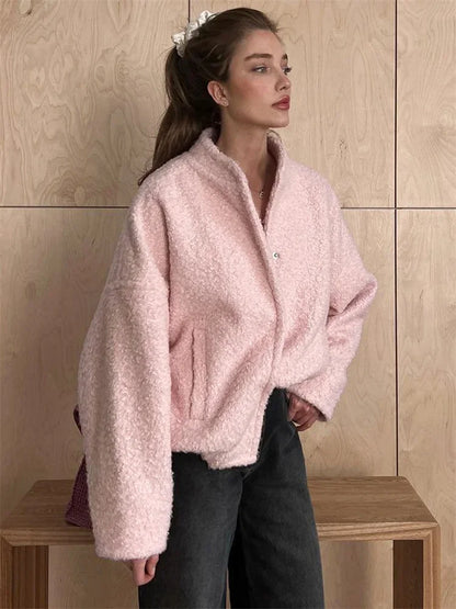 Winter Casual Sweater Jackets For Women Long Sleeve Loose Patchwork Fashion Solid Cardigan Coat Female Streetwear Outwear