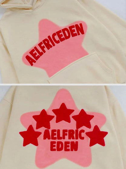 Fall hip hop street graffiti hoodie women’s retro casual sports baggy hoodie