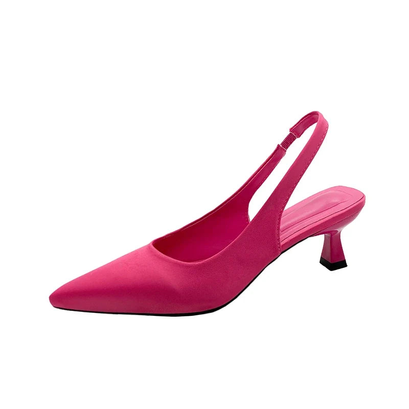 Hot Sale Slip-on Fashion Office Career Pointed Toe Cap Sandals Low Heel Pumps