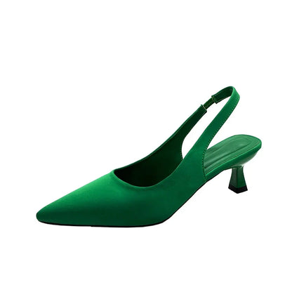 Hot Sale Slip-on Fashion Office Career Pointed Toe Cap Sandals Low Heel Pumps