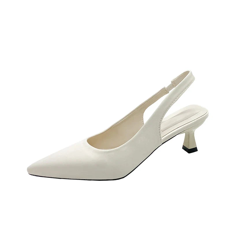 Hot Sale Slip-on Fashion Office Career Pointed Toe Cap Sandals Low Heel Pumps