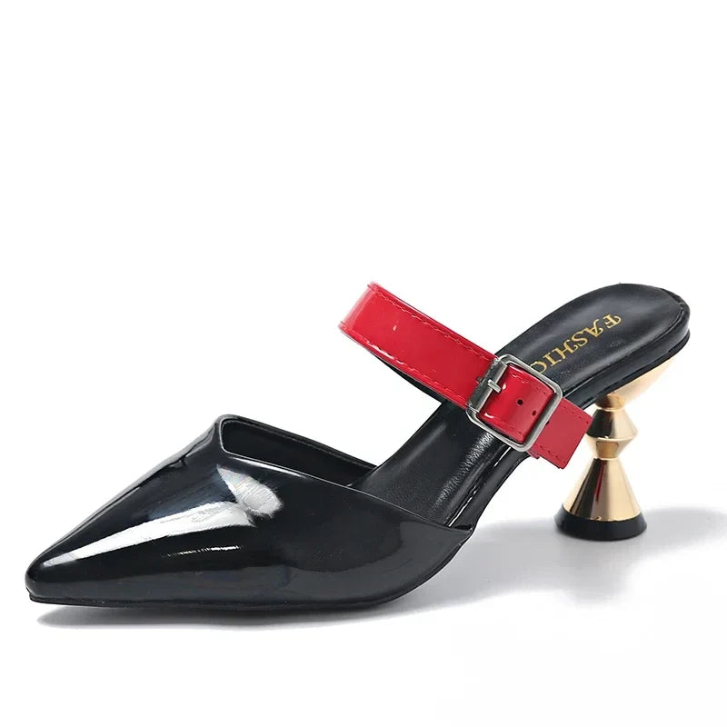 Size 35-43 Pointed Closed Toe Summer Women's Casual Mules Low Heel Pumps