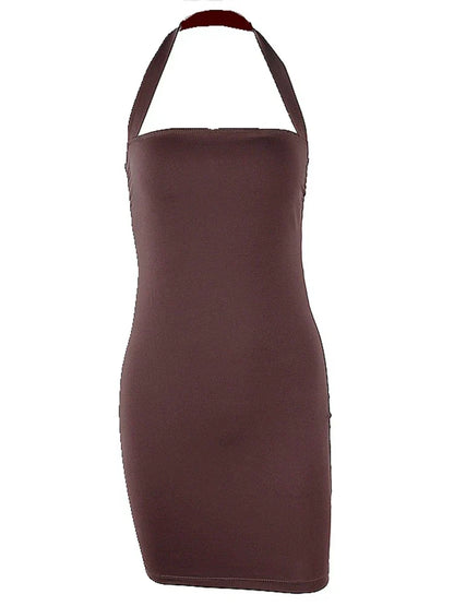 Halter Neck Ruched Bandeau Bodycon Mini Dress