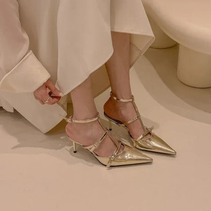 Comfortable Solid Buckle Elegant New Summer Fashionable Low Heel Pumps
