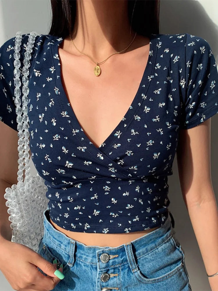 Slimming High Waist Wild Women's Top Short Sleeve Tee
