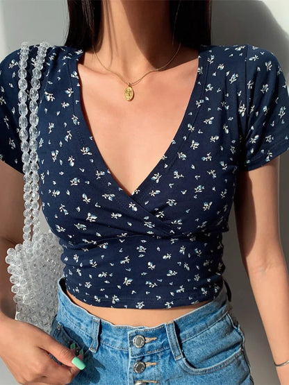 Slimming High Waist Wild Women's Top Short Sleeve Tee
