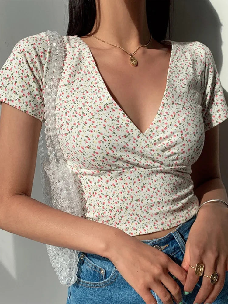 Slimming High Waist Wild Women's Top Short Sleeve Tee