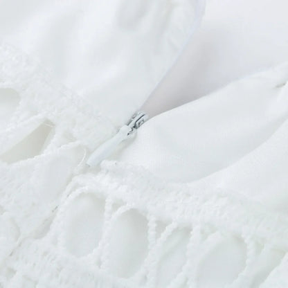 Off Shoulder Lace Flounce Scalloped Tiered Maxi Dress