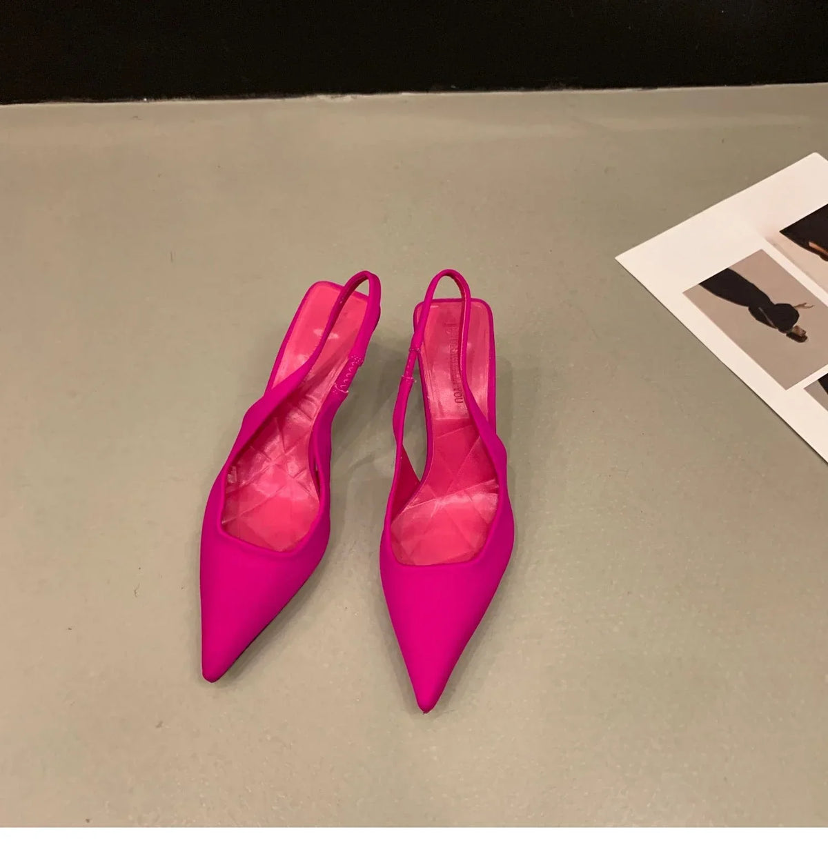 Summer Autumn Solid Color Banquet Pointed Toe Comfortable Casual Slip-on Shoes Low Heel Pumps