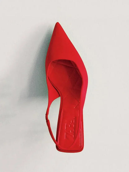 Summer Autumn Solid Color Banquet Pointed Toe Comfortable Casual Slip-on Shoes Low Heel Pumps