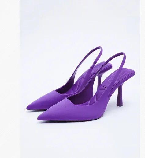 Summer Autumn Solid Color Banquet Pointed Toe Comfortable Casual Slip-on Shoes Low Heel Pumps