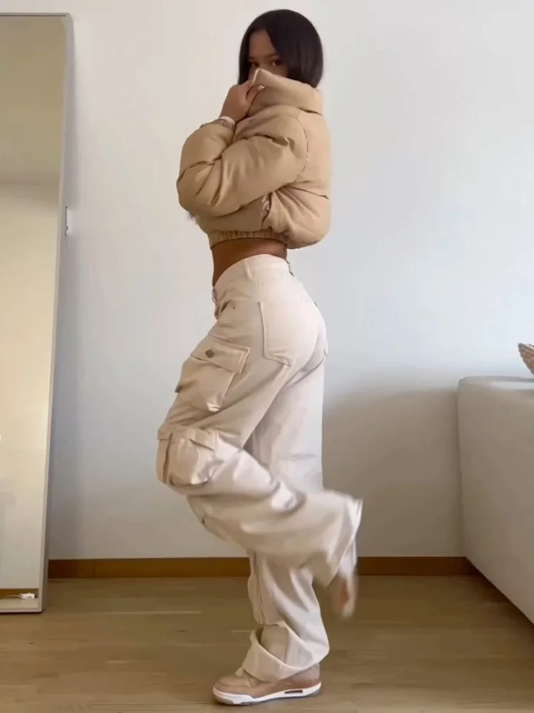 Multiple Pockets Cargo Pants For Women Loose High Waist Fashion Sweatpants Women’s Baggy Streetwear Pant Woman Trousers