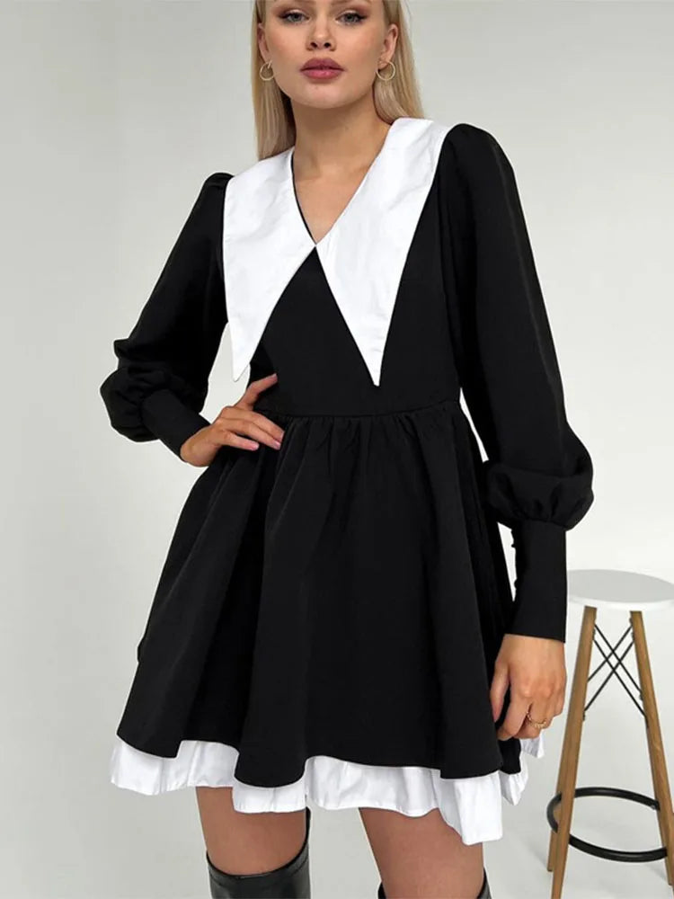 Splice Mini Dress For Women Sexy Party Club Night Folds Women’s Evening Dress Hot Girls Elegant Street Dresses Women 2025