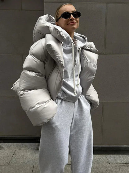 Thick Parkas Long Sleeve Top Women Autumn Winter Warm Coat Women’s Street Fashion Hoodies Woman Cotton-padded Jacket 2025