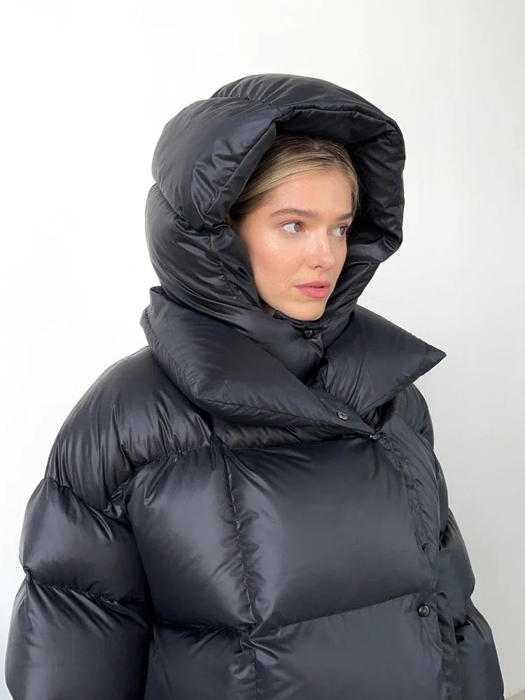 Thick Parkas Long Sleeve Top Women Autumn Winter Warm Coat Women’s Street Fashion Hoodies Woman Cotton-padded Jacket 2025