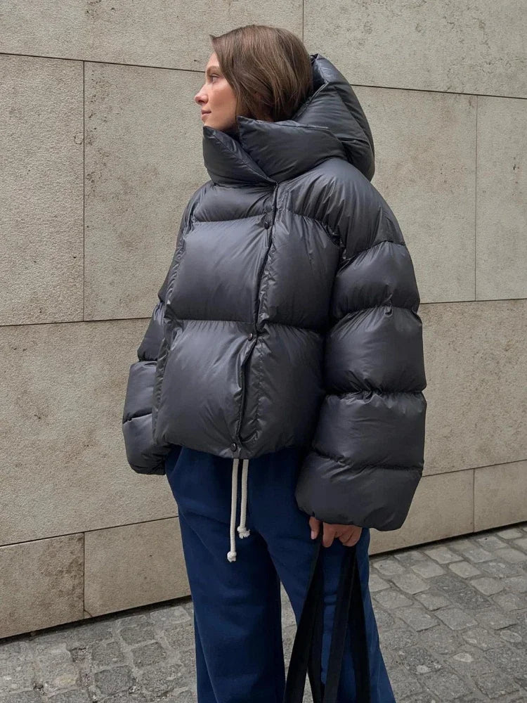 Thick Parkas Long Sleeve Top Women Autumn Winter Warm Coat Women’s Street Fashion Hoodies Woman Cotton-padded Jacket 2025