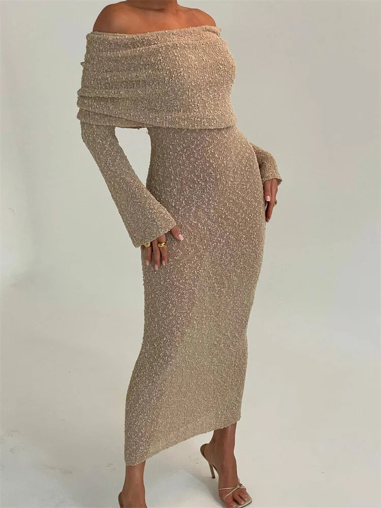 Knit Sweater Loose Maxi Dress Female Hollow Out Summer Patchwork High Waist Beach Holiday Dress Knitwear Long Dress 2025