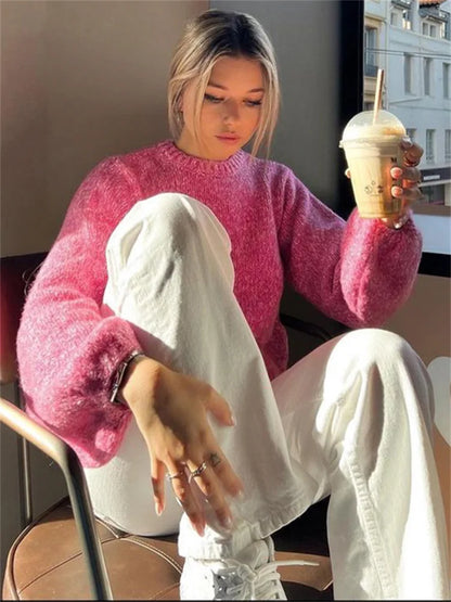 Lace-Up Backless Sweater Pullover For Women Sexy Long Sleeve Fashion Turtleneck Loose Bandage High Street Camisola Top