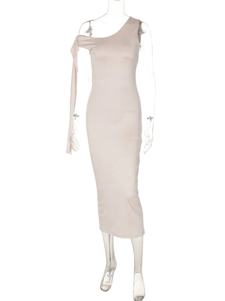 Off-Shoulder Patchwork Slim Dress Women’s Bandage Sleeveless Backless Fashion Elegant Party Dress New Female Long Dress
