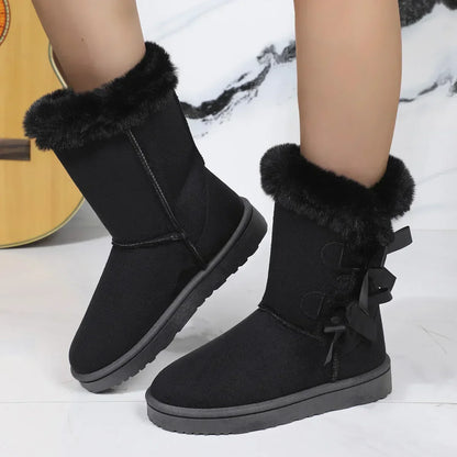 Winter Boots Fur Women's Snow Boots Low-top Warm Fur Shoes Men's and Women's Winter Short Boots Super Mini Outer Wear Non-sli