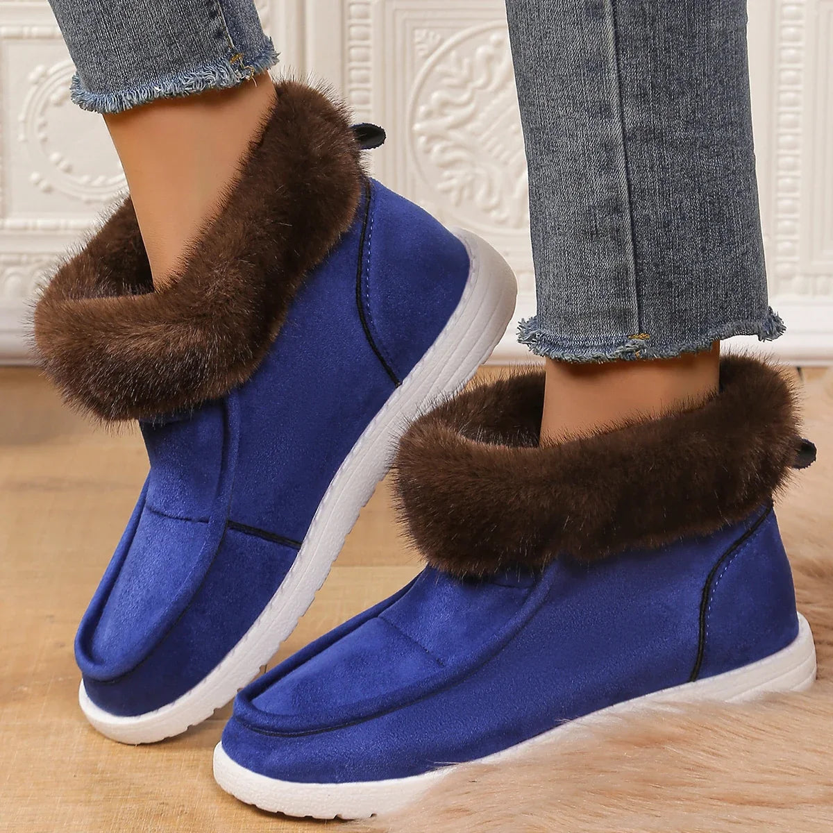 Women Boots Winter New Thickening Plush Warm Snow Boots Women Plus Size Comfortable Soft Cotton Shoes for Women Botas De Muje