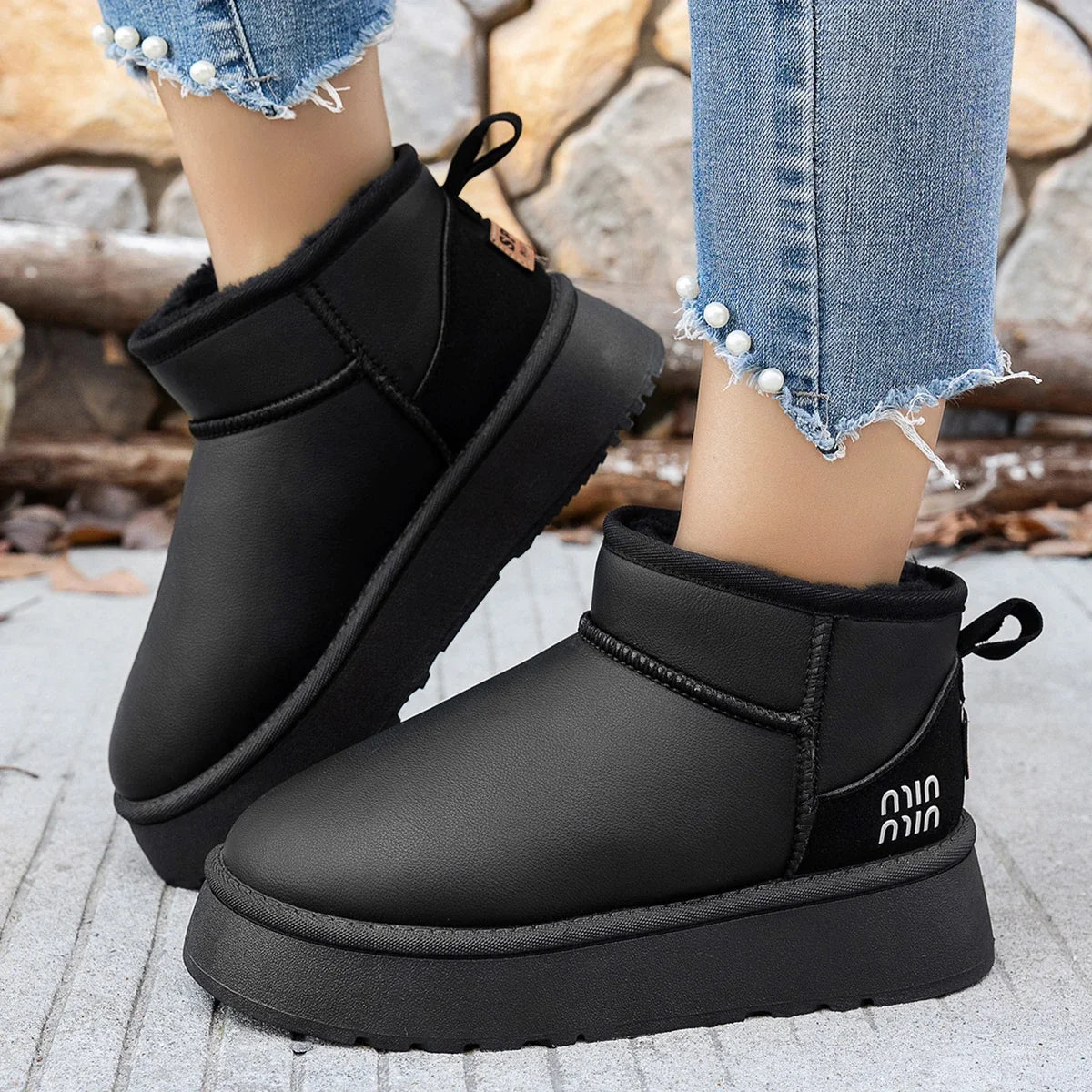 Women Boots Winter Short Plush Warm Snow Boots Women Casual Flat Shoes Women New Comfortable Chelsea Ankle Boots Botas De Muj