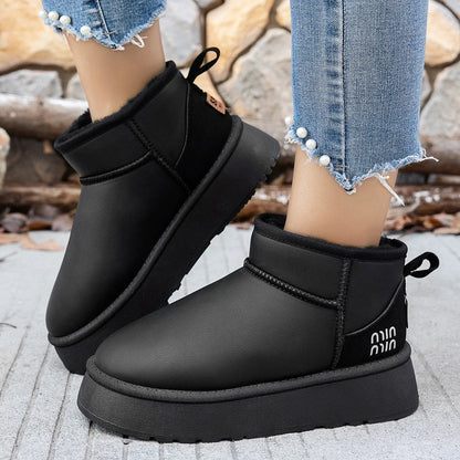 Women Boots Winter Short Plush Warm Snow Boots Women Casual Flat Shoes Women New Comfortable Chelsea Ankle Boots Botas De Muj