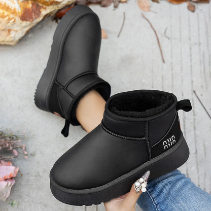 Women Boots Winter Short Plush Warm Snow Boots Women Casual Flat Shoes Women New Comfortable Chelsea Ankle Boots Botas De Muj