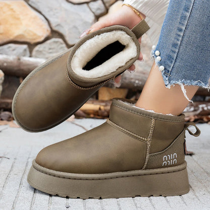 Women Boots Winter Short Plush Warm Snow Boots Women Casual Flat Shoes Women New Comfortable Chelsea Ankle Boots Botas De Muj