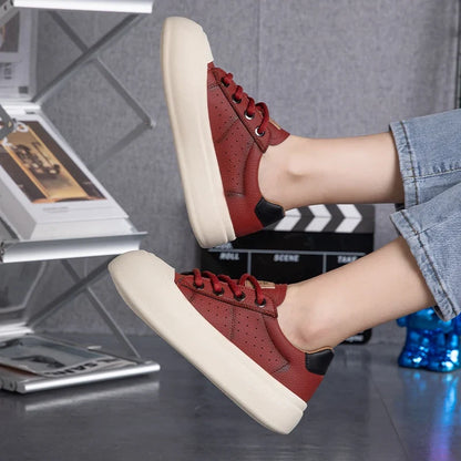 Women Letter Patch Decor Lace Up Outdoor Comfortable Fashionable Luxury Skateboard