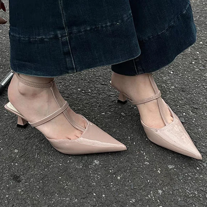 Summer Pointed Toe Slingback Slides Flip Flops Ladies Low Heel Pumps