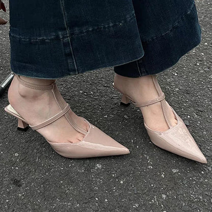 Summer Pointed Toe Slingback Slides Flip Flops Ladies Low Heel Pumps
