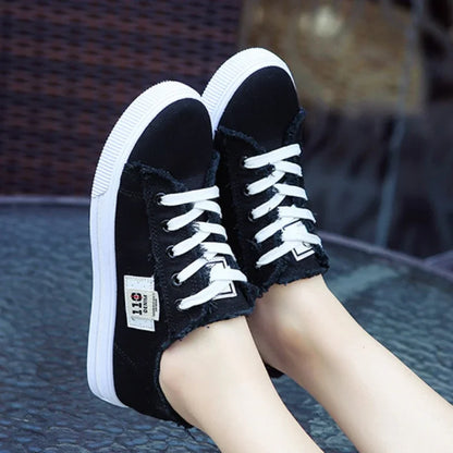 Women Spring Autumn Outdoor Walking Canvas Shoes Fall 2024 New Small White Jogging Sneakers Girls Student Sports Flat Trainer