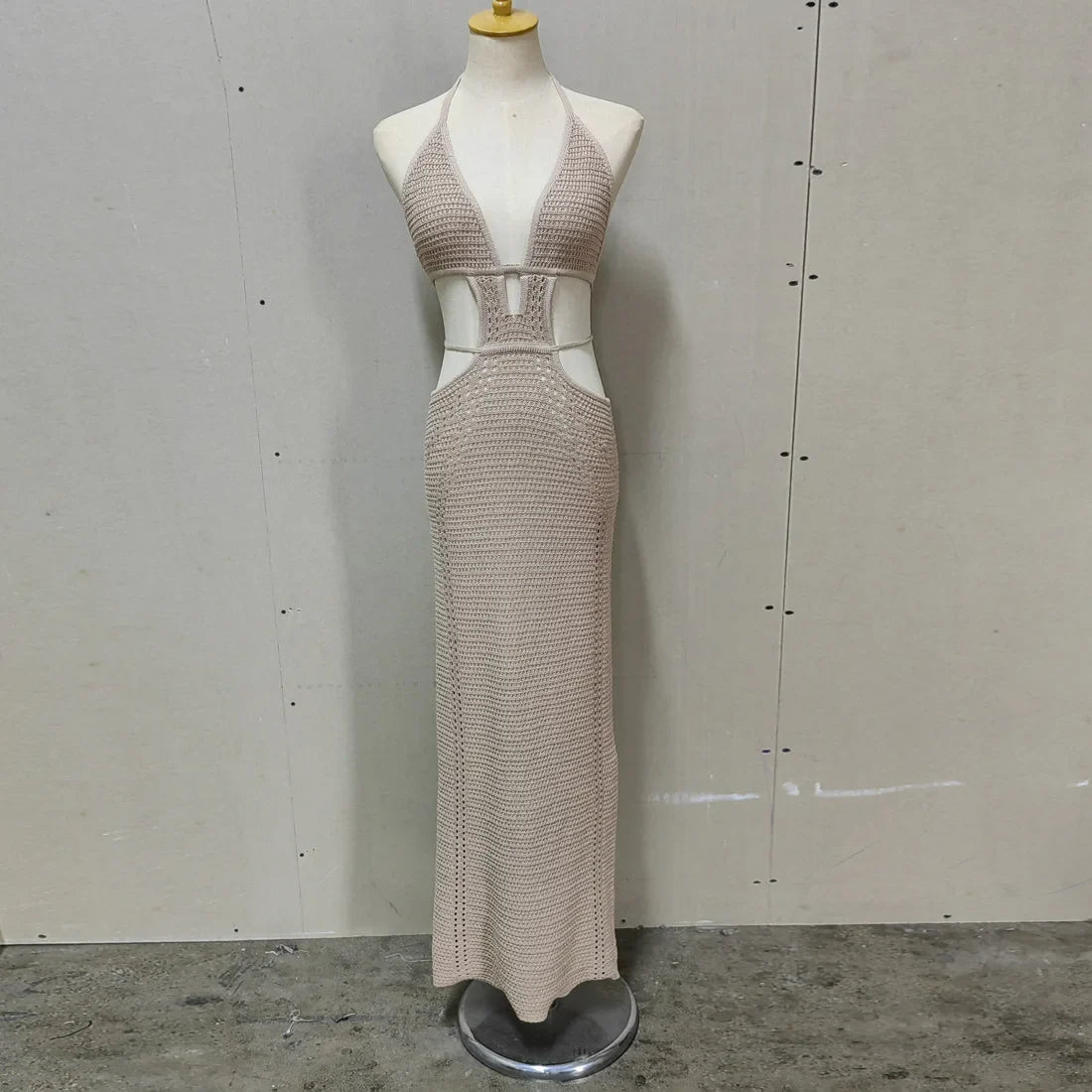 Hip Wrap Pure Hollow Slim Streetwear Midi Dresses