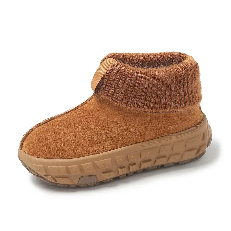 Women's Knitted Cuffed Snow Boots 2024 New Winter Cold-proof and Warm Fur Boots Non-slip Thick-soled Ladies Cotton Shoes Zapa