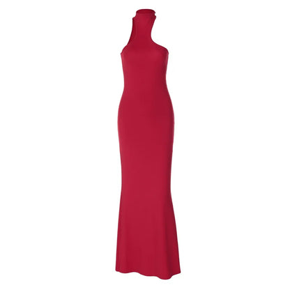 Halter Neck Keyhole Open Shoulder Bodycon Midi Dress