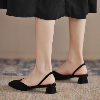 Pointed Summer Fashionable Elegant Slingback Wedding Party Low Heel Pumps