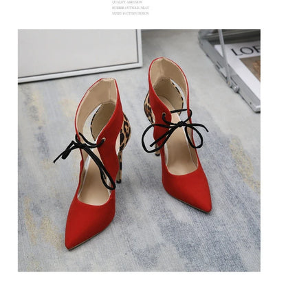 New Fashion Super High Heel Pointed Lace-up High Heel