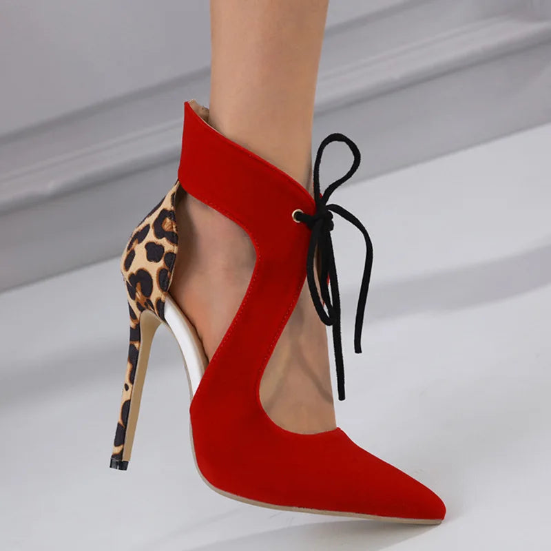 New Fashion Super High Heel Pointed Lace-up High Heel