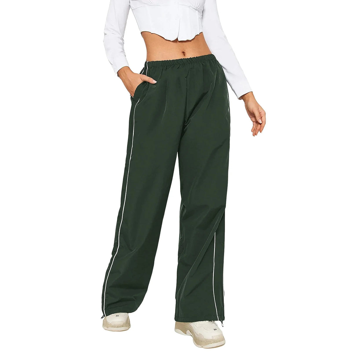 Loose Y2K Baggy Cargo Drawstring Elastic Low Waist Sweatpants